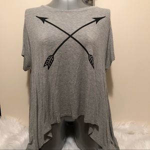 EUC Grey High Low Flowy arrow tunic-size L
